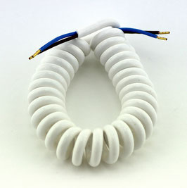 PVC Lampen Spiralkabel weiß 2x0,75 mm² Länge ausziehbar bis 120cm