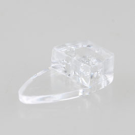 Häfele Spiegelhalter oval Kunststoff transparent 19x10.5mm für rahmenlose Spiegel