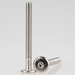 Häfele Flachkopfschraube M6 x 60 mm Innensechskant SW4 – vernickelte Schraube ohne Spitze für Möbelbeschläge