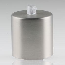 Lampen Deckenbaldachin 62x63mm Zylinderform Metall Edelstahloptik mit Zugentlastung Kunststoff transparent