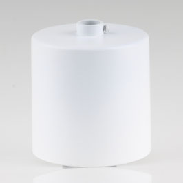 Lampen Deckenbaldachin 62x63mm Zylinderform Metall weiß mit Pendelrohr und Zugentlastung Kunststoff