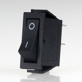 Einbau-Wippschalter schwarz 1-polig EIN/AUS 250V/15A Einbaumaß 30x11mm