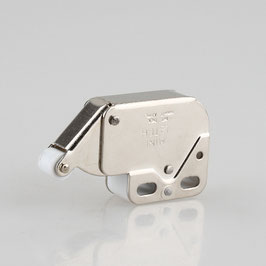 Häfele Mini Latch | Möbelschnappverschluss aus Stahl, vernickelt, druckgesteuert, zum Schrauben