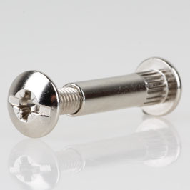 Häfele Möbel-Verbindungsschraube M6 x 15 mm PZ2 – vernickelte Schraube mit Hülse für 8 mm Bohrungen