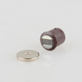 Häfele Magnetverschluss | Schnäpper für 9 mm Bohrung, braun, 1,8 kg Haftkraft