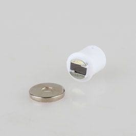 Häfele Magnetverschluss | Schnäpper für 9 mm Bohrung, weiß, 1,8 kg Haftkraft
