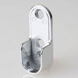 Häfele Schrankrohrlager verchromt – Halterung für ovale Schrankrohre 30 x 15 mm, 3 Schraublöcher