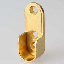Häfele Schrankrohrlager vermessingt – Halterung für ovale Schrankrohre 30 x 15 mm, 3 Schraublöcher