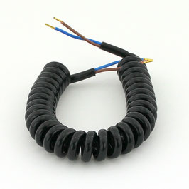 PVC Lampen Spiralkabel schwarz 2x0,75 mm² Länge ausziehbar bis 120cm