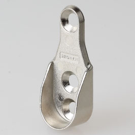 Häfele Schrankrohrlager vernickelt – Halterung für ovale Schrankrohre 30 x 15 mm, 3 Schraublöcher