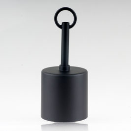 Lampen Deckenbaldachin 62x63mm Zylinderform Metall schwarz mit Pendelrohr für Kettenaufhängung