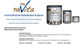 naVita dog Fisch & Rind mit Haferflocken & Spinat
