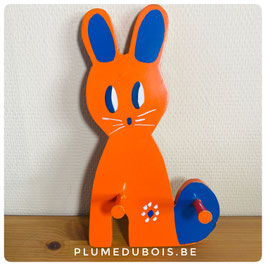 Vintage Patère, Porte-manteaux Lapin orange