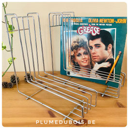 Vintage RARE Lot 2 ranges disques vinyles en inox