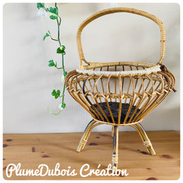 Revalorisation: Vintage, cousette, travailleuse, panier en rotin
