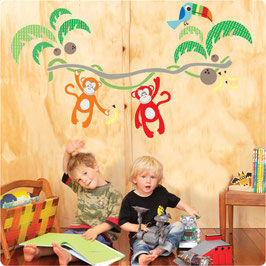 Jungle Canopy and Monkeys Wall Decal-Wall Sticker by Cocoon Couture