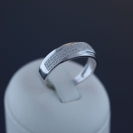 Ring aus 375-Weißgold und Zirkonia