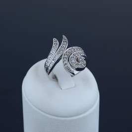 Ring aus rhodiniertem 925-Sterlingsilber und Zirkonia