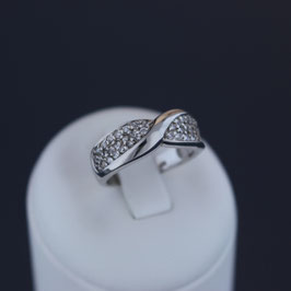 Ring aus rhodiniertem 925-Sterlingsilber und Zirkonia