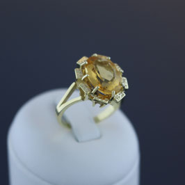 Ring aus 333-Gelbgold und Citrin