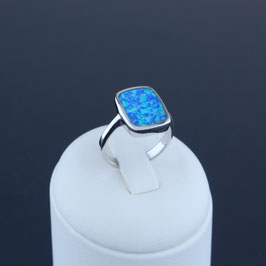 Ring aus rhodiniertem 925-Sterlingsilber und synthetischem Opal