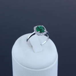 Ring aus rhodiniertem 925-Sterlingsilber und Zirkonia