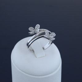 Ring aus rhodiniertem 925-Sterlingsilber und Zirkonia