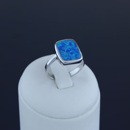 Ring aus rhodiniertem 925-Sterlingsilber und synthetischem Opal