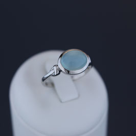 Ring aus rhodiniertem 925-Sterlingsilber und Chalcedon