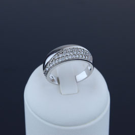 Ring aus rhodiniertem 925-Sterlingsilber und Zirkonia