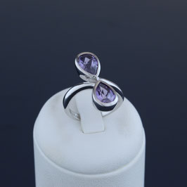 Ring aus rhodiniertem 925-Sterlingsilber und Zirkonia