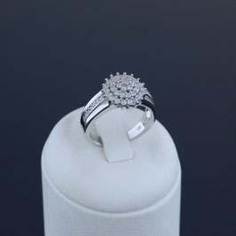 Ring aus rhodiniertem 925-Sterlingsilber und Zirkonia