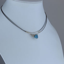 Collier aus 925-Sterlingsilber und Larimar auf Edelstahldrähten