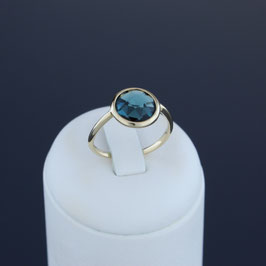 Ring aus 585-Gelbgold und London Blue – Blautopas