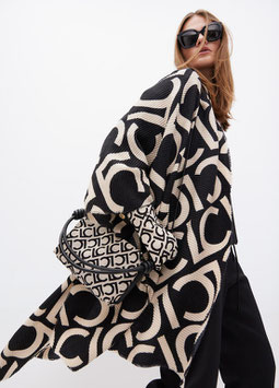 SHOPPER TEJIDO JACQUARD LC FLOCADO CRUDO-NEGRO   REF. LF2504034