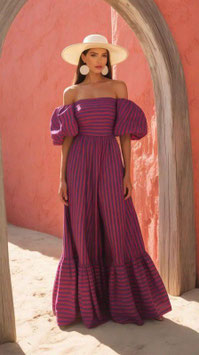 VESTIDO RAYAS LILA                 REF.  11801
