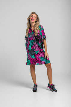 CAMISERO CORTO OVERSIZE DE HOJAS Y PANTERAS SIN MANGAS "NOCTURNA"     REF. SS260116