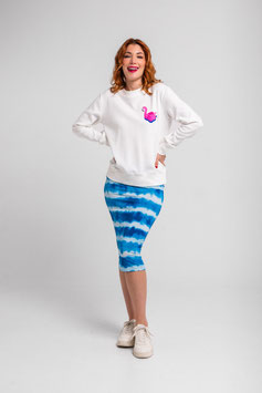 SUDADERA SENCILLA BLANCO Y FLAMENCO "POOL PARTY"    REF. SS262211
