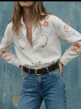 BLUSA BLANCA BORDADA      REF.  ST9057-1