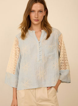 BLUSA BIMATERIA BORDADA      REF. M125B02TSK