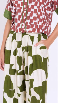 PANTALON PALAZZO CON ESTAMPADO ABSTRACTO    REF.  S05P136KBU