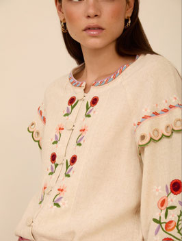 CAMISA ABIERTA BORDADA       REF. M140B06IVY