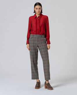 PANTALON DE CUADROS RECTO CAMEL   REF. 565NICU524