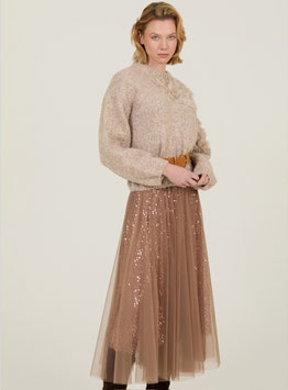 FALDA DE TULL MIDI Y LENTEJUELAS DORADA   REF. M134F01PWD