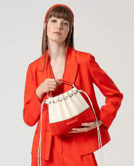 BOLSO PLISADO CON ASA MULTIPOSICION ROJO   REF. 25FINA322-40
