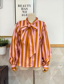 BLUSA RAYAS MARRON Y NARANJA      REF.  2488-A