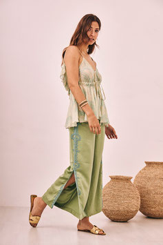 PANTALON RECTO FLUIDO BORDADO    REF.  HJ.NOIRA