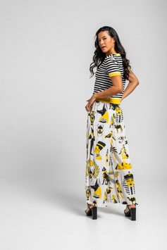 PANTALON FLUIDO BLANCO DE ELEMENTOS EGIPCIOS       REF. SS262608