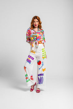 CAMISETA SAFARI DE ESTAMPADO COLLAGE ITALIANO  "DOLCE FAR NIENTE"   REF. SS261410