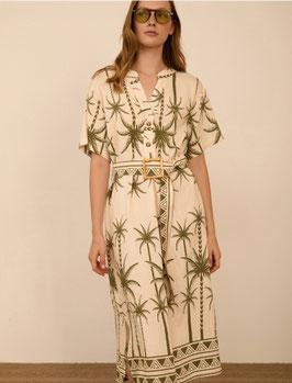 VESTIDO MIDI ESTAMPADO PALMERAS    REF. M125V08IGN